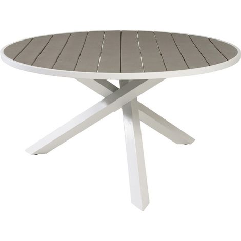 Table de Jardin Ronde "Parma" 140cm Gris (1/5)