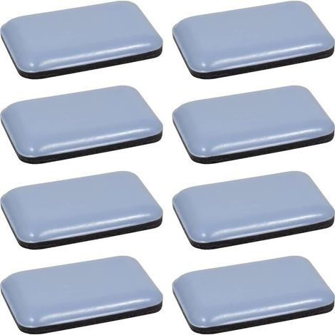 Deslizadores autoadhesivos de teflón, 8 unidades rectangulares, 35 x 25 mm – Protección para suelos de parquet – Para patas de sillas y muebles (1/3)