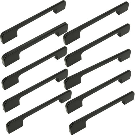 10 x Tirador para mueble negro 128 mm (1/5)