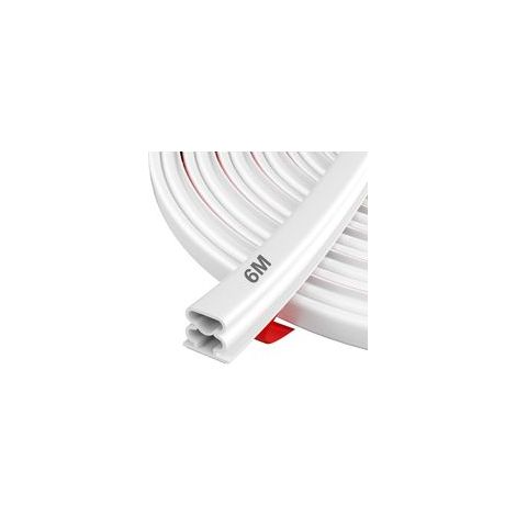 Joint de Porte Autocollant en Caoutchouc - Bande d'Étanchéité avec Isolation Phonique, Efficacité Énergétique, Résistance aux Intempéries, pour Fenêtres, Portes d'Entrée & Intérieurs, 6m blanc (1/5)