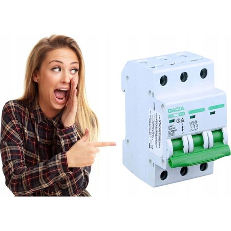 Gacia  Disjoncteur C 3P 25A - Protection électrique - Sécurité renforcée - Indicateur de statut (1/5)