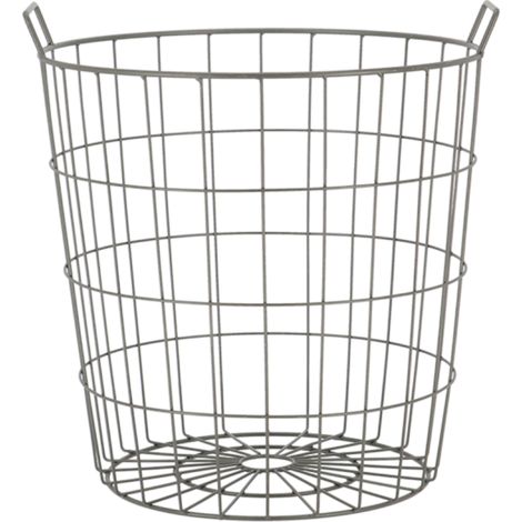 Panier en métal avec poignées - Argenté - 39 L - Livraison gratuite (1/2)