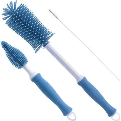 Silikon-Babyflaschen-Reinigungsbürste, 12 Zoll langer Griff