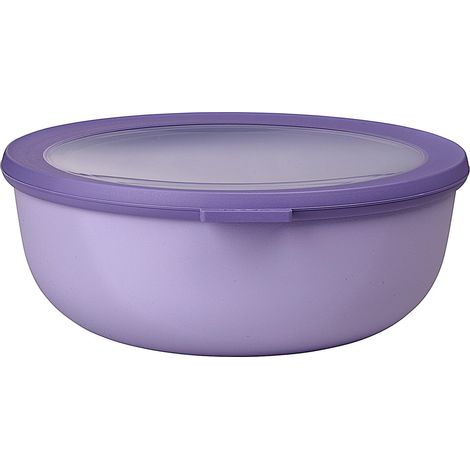 Mepal - Multi Bowl Cirqula Round - Contenitori Plastica con Coperchio - Adatto come contenitore ermetico per Frigo, microonde, Congelatore e piatti da portata - Ciotole Cucina - 2250 ml - Nordic Lilac (1/4)
