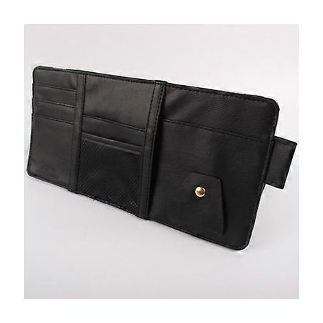 CHIZIYO Sac de rangement multifonction en PU pour pare-soleil de voiture, porte-lunettes, porte-documents, porte-téléphone portable (noir)