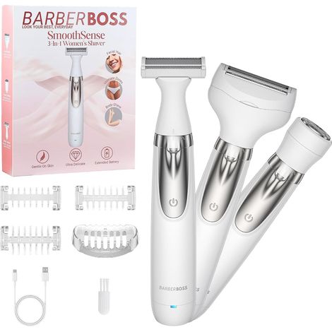 Rasoir électrique pour femme, portable 3 en 1 pour femme, rasoir corps, bikini et visage, rasoir sans fil, épilation visage, rechargeable par USB, QR-8003 Rasoir portable, pour le corps, le bikini et (1/5)
