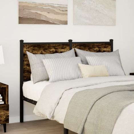 Maison Exclusive - Testiera di Ricambio Rovere Fumo 120 cm in Legno Multistrato e Acciaio (1/5)