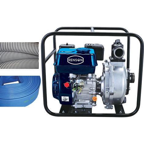 MOTOPPE HP EAUX CLAIRES 30M3/H AVEC FLEXIBLES ASPI + REFOUL RENSON (1/2)