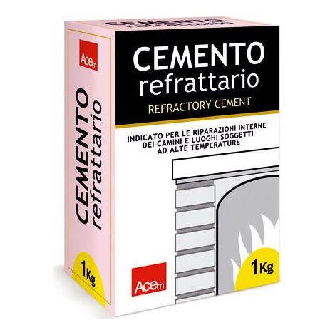 Cemento refrattario da 1kg per riparazione e incollaggio camini forni barbecue stufe