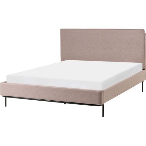 Letto matrimoniale in Tessuto moderno tortora con testiera e rete 140 x 200 cm Corio