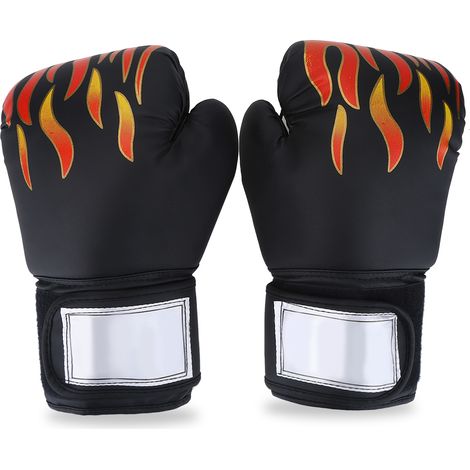 Gants de boxe noirs pour adultes, entraînement Muay Thai, combat, frappe, kickboxing, grappling, sac de frappe (1/5)
