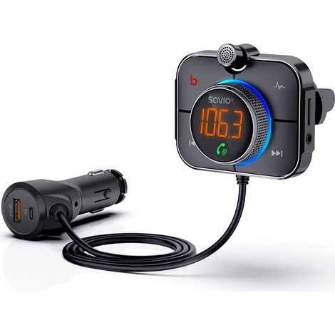 Trasmettitore FM - SAVIO - TR-14 - Bluetooth 5.0 - Caricatore QC/PD 3.0 - Riduzione del rumore (1/5)