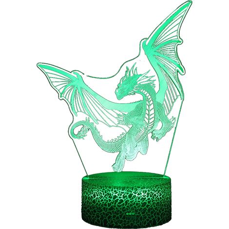 Veilleuse 3D Dinosaure Série - Effet craquelé - 16 couleurs - LC-1734
