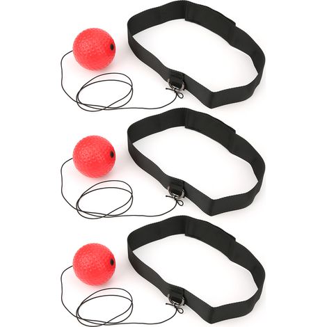 3 Pièces Ballon de Boxe Céphalique Élastique, Accessoire d'Entraînement de Réaction Dynamique (1/5)