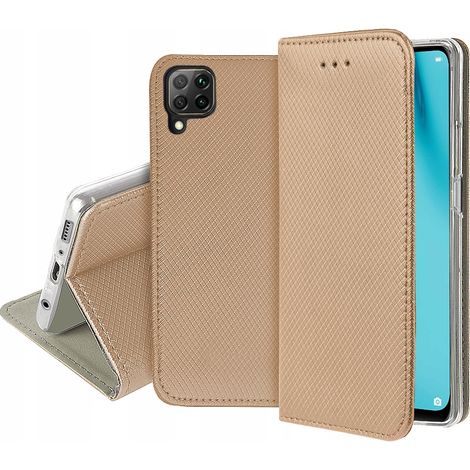 Funda para HUAWEI P40 LITE, funda magnética inteligente cerrada, color oro + cristal. (1/5)