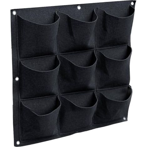 Sacs de plantation, jardinière verticale à 9 poches, idéale pour suspendre des jardinières sur un mur de balcon ou de terrasse. (1/5)