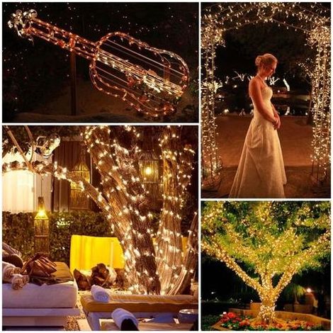 Noël Décoration Guirlande Lumineuse Extérieur, 20M 200 LED Intérieur Sapin de Noël Lumière Electrique Blanc Chaud Etanche 8 Modes Guirlande pour Mariage Anniversaire Fête Maison Jardin (1/4)