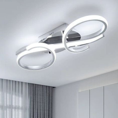 36W LED Ceiling Light – Geometric Silver Metal Artistic Design – 6500K White Light – Living Room and Bedroom (1/5)