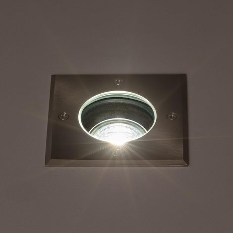 Segnapasso Quadrato Incasso a Terra per GU10 Inox Argento (1/5)