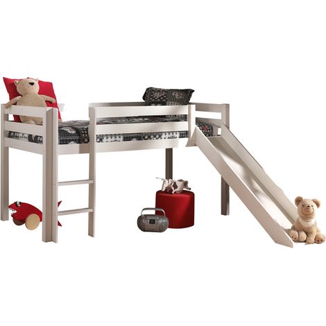 Vipack Pino 90x200 - Letto basso con sponde e boxer - Bianco (1/3)