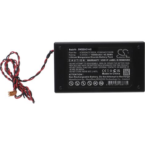 vhbw Batterie kompatibel mit GE Fanuc IC693ACC302A, IC693ACC302B Steuereinheit (15000mAh, 3V, Li-MnO2)