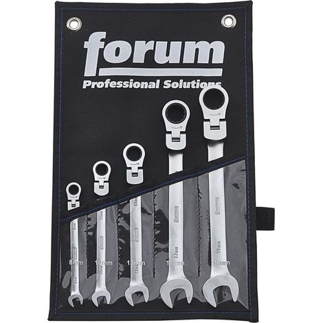 Forum Gelenk-Ratschenschlüssel-Satz 8-19mm 5-teilig in Rolltasche (1/3)