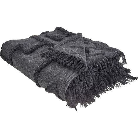 Kuscheldecke CHACK Baumwolle 200 x 220 cm Dunkelgrau (1/5)