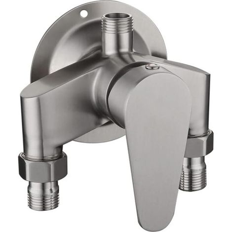 SUS 304 Robinet de douche exposé en acier inoxydable avec interrupteur de soupape de commande pour eau froide et chaude, mitigeur de douche mural pour salle de bain (1/5)