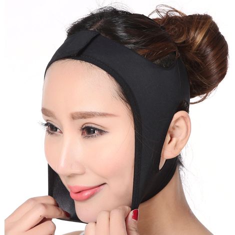 1 Bandage visage, masque menton, matériau respirant, outil massage, contouring, usage quotidien (1/5)