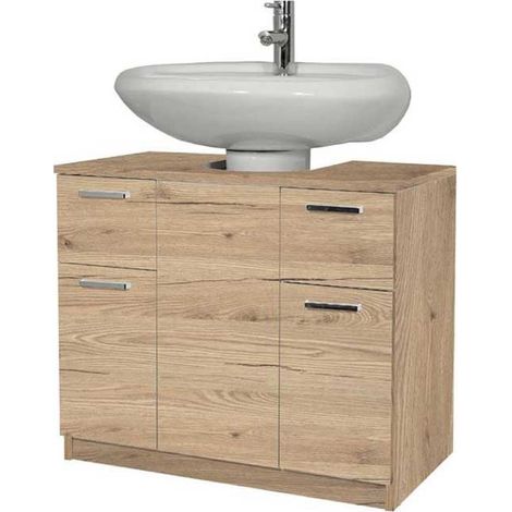 Mobile Copricolonna GAIA - Dim 70x62x46 cm - 2 Ante e 2 Cassetti - Maniglie in Metallo