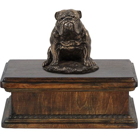 Bulldog III - une urne funéraire pour chien, une urne classique ornée d'une statuette, une urne élégante avec un chien, signée Art-Dog (1/5)