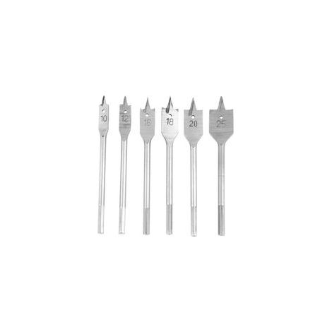 Broca plana para madera, broca hexagonal de acero de alto carbono para trabajos de carpintería de sobremesa. (1/4)