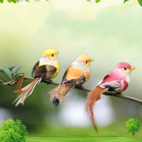 12 dekorative künstliche Vögel für Bäume und Pflanzen – Kreative Wohndekoration (1/5)