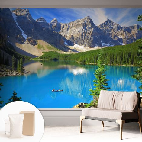 Carta Da Parati Non Tessuto - Con Colla Gratuita - Con Motivi Moderni - Design Elegante Per Pareti lago di montagna 312x219 cm (1/5)