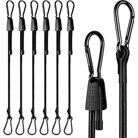 Tendeurs Elastique avec Mousqueton 30cm 6 pcs Réglables (1/5)