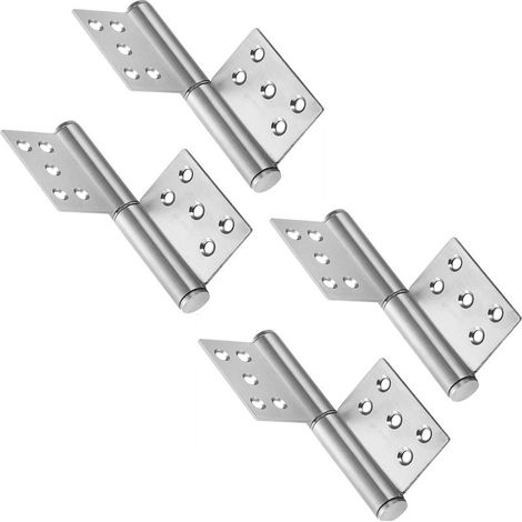 2 pièces Charnières en acier inoxydable, 132 mm, Charnière pliante en acier inoxydable,Charnières de Porte en Acier Inoxydable, ouverture et fermeture à 360 degrés, convient aux portes en bois (1/5)