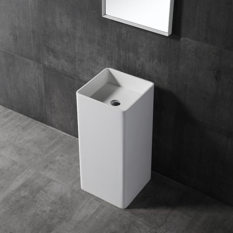 Lavabo free standing magnus artificial stone bianco opaco matt confezione 1 (1/2)
