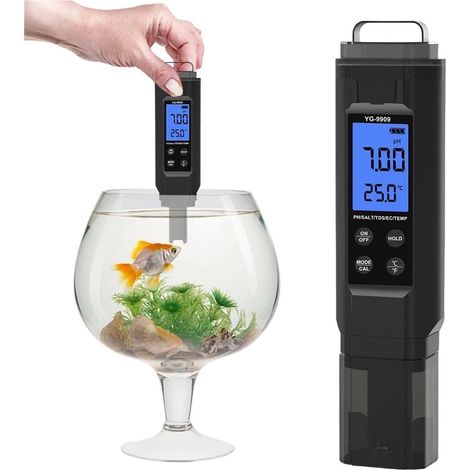 Testeur TDS, Testeur numérique de qualité l'eau 5 en 1, salinité, PH, température, EC et TDS, for la Culture hydroponique Potable (1/5)