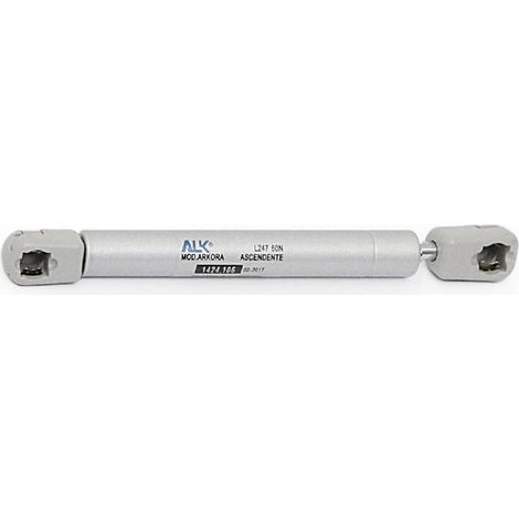 HERRAJES ALK compas arkora descendente 247mm. fuerza 200n , De tamaño compacto, este pistón de gas de 247 mm es ideal para puertas descendentes no tan grande. Su montaje es muy (1/3)