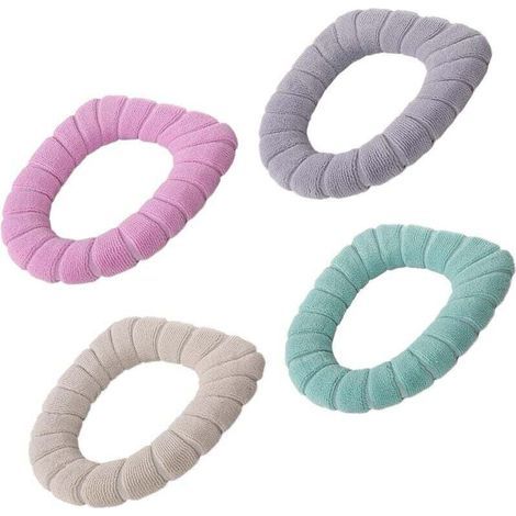 Set mit 4 waschbaren, flauschigen WC-Sitzbezügen fürs Badezimmer, weich und warm, waschbar (1/3)