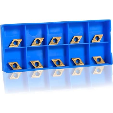 10 pièces Inserts de lame en carbure CNC, DCMT070204 US735 Plaquettes de Tournage en Carbure de Tungstène Fraise à lame Tour outils tour a metaux avec boîte pour Tours, Fraiseuses (1/5)