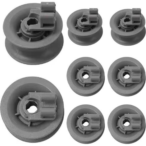 8 x Dishwasher Upper Basket Wheels for Neff Siemens Bosch Grey (1/5)