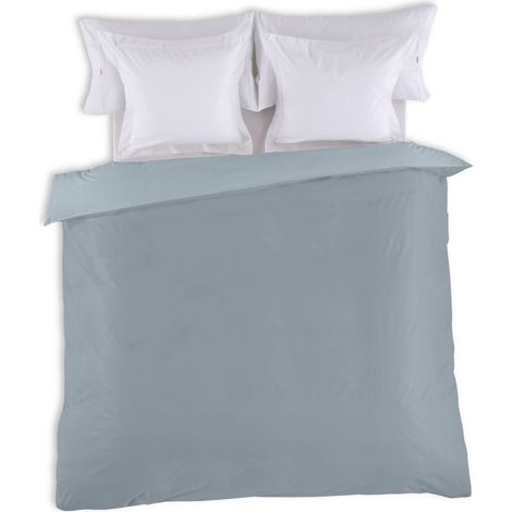 FUNDA NORDICA reversible bicolor acero-plata - Cama de 135/140 (1 pieza) - 100% algodón - 144 hilos. Gramage: 115