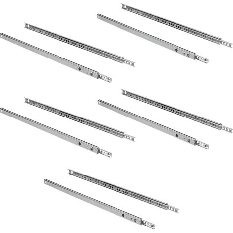 Lot de 5 paires (10 pièces) Coulisses/Glissières à Billes Extrait Partie 17mm x 214mm pour Tiroir (1/5)