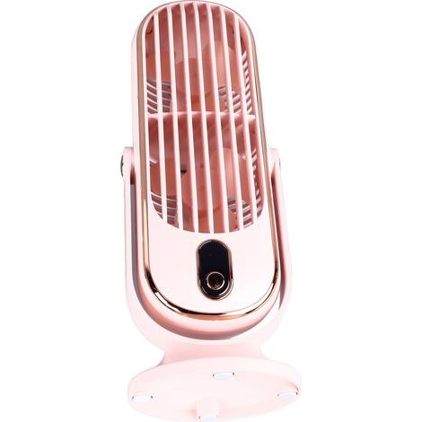 1800-mAh-USB-Tischventilator, bürstenloser Motor, leise Oszillation, 5 Geschwindigkeitsstufen, Turmventilator für Zuhause, Auto und Büro, Pink (1/5)