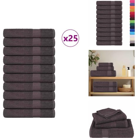 Serviettes de sauna 25 pcs anthracite 80x200 cm 100% coton - Serviette De Sauna - Serviettes De Sauna - Serviette - Serviette Avec Boucle De Suspension (1/5)