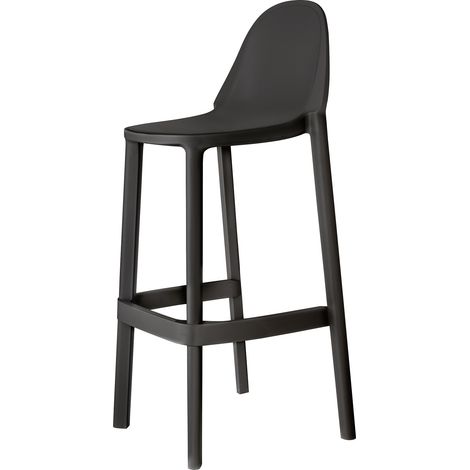 Tabouret design, Tabouret de bar Piu 65cm Gris en Plastique, Scab design