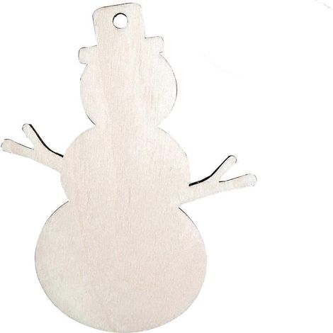 Lot de 10 décorations de Noël en bois en forme de bonhomme de neige à suspendre au sapin. Décoration à faire soi-même pour une joyeuse fête de Noël à la maison.
