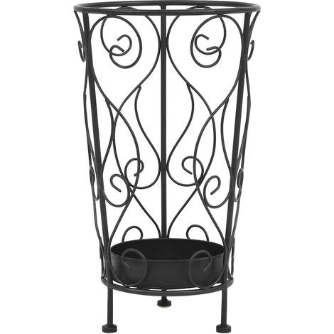 vidaXL Umbrella Stand Vintage Style Metal 26x46 cm Black