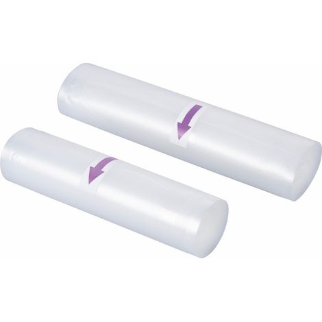 Rouleaux de Scellage sous Vide en Plastique PA/PE Transparent Lot de 2 : Petit (500 x 22 x H. 1 cm) et Grand (500 x 28 x H. 1 cm) (1/2)